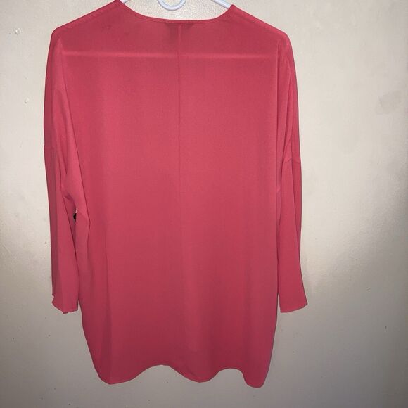 Nic + Zoe Watermelon Pink Boho Tunic Top Tassel Ties NWT Sz S But Can Fit Larger - Picture 6 of 11